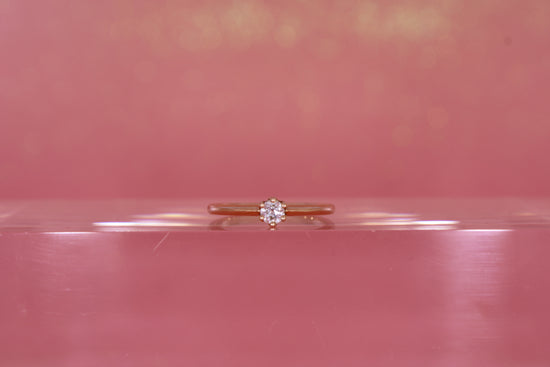 Eleganter Roségold-Ring 585 – 1,5 g – 14 Karat – Mit 0,15 ct Diamant – Größe 51